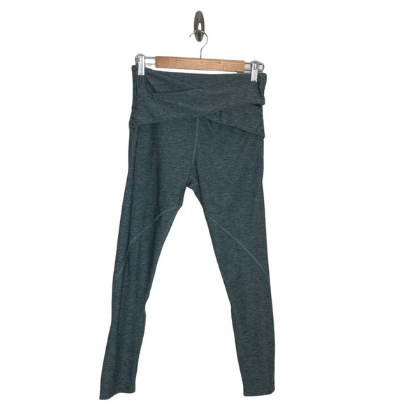 Free People Movement Heathered Green Gathered Crossover Hang Ten Legging Medium - Picture 2 of 8